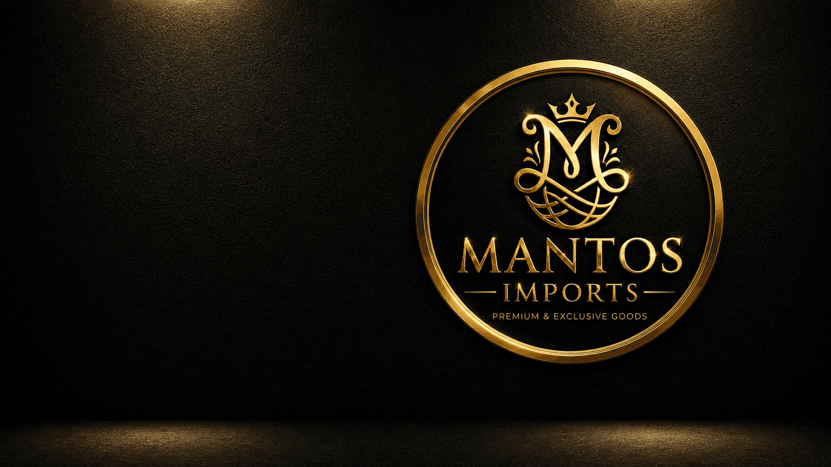 Emblema premium dourado da Mantos Imports